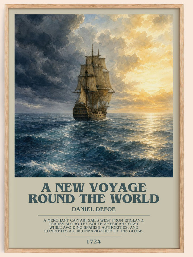A New Voyage Round The World Bookish Wall Art by Daniel Defoe
