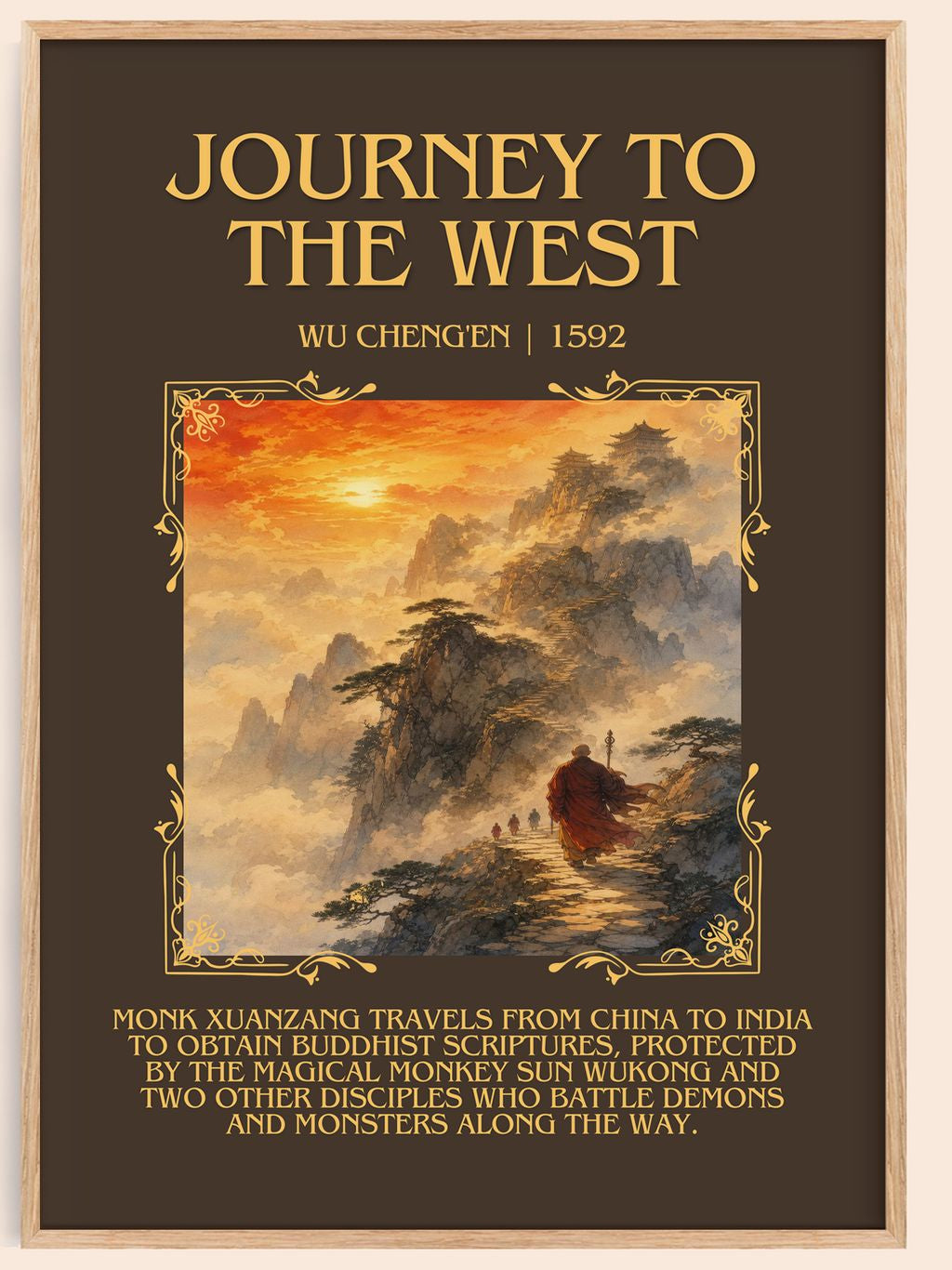 Journey to the West Minimalist Book Poster by Wu Cheng'en – book poster