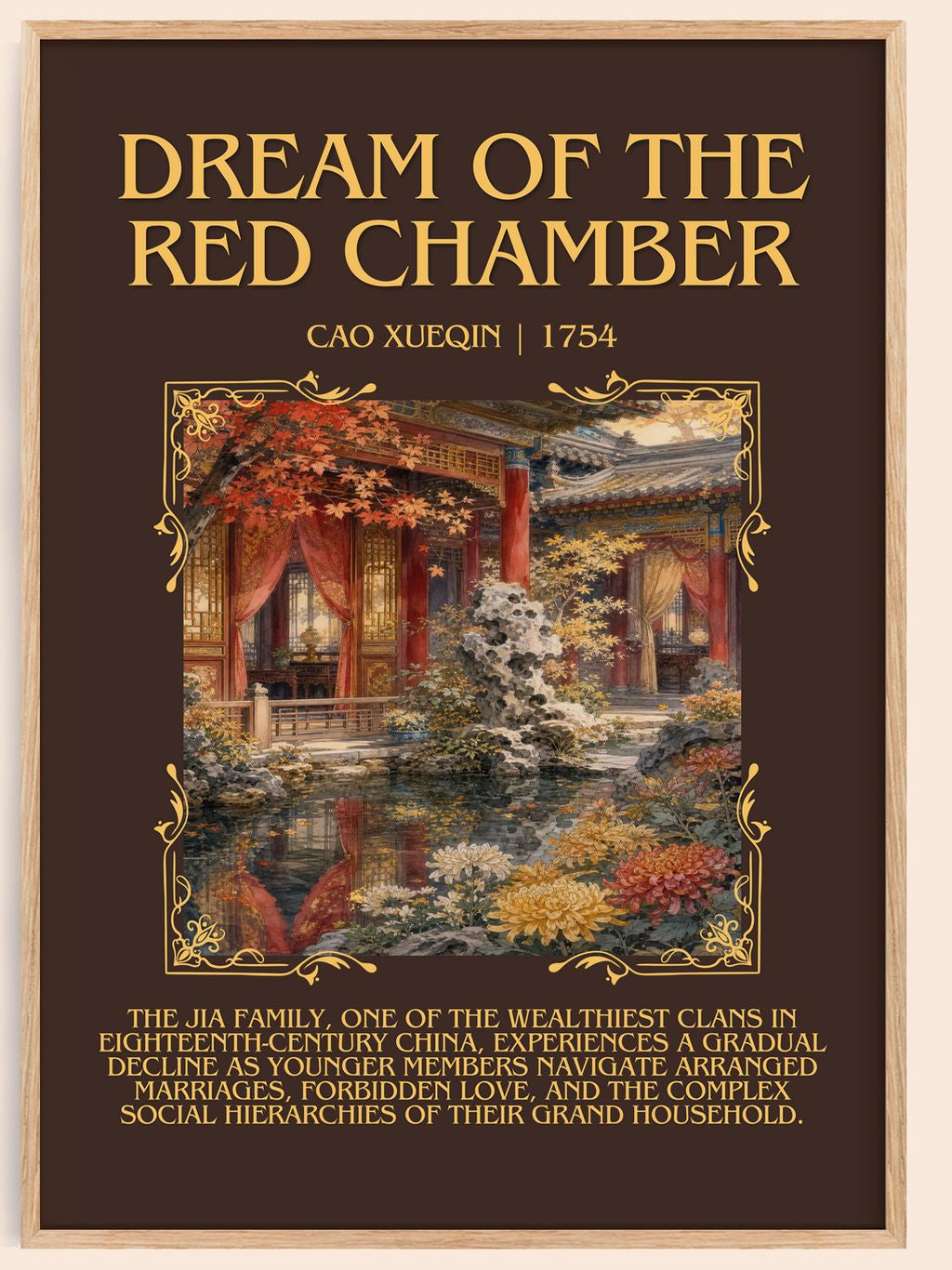 Dream of the Red Chamber Minimalist Book Poster by Cao Xueqin – book poster