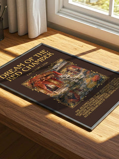 Dream of the Red Chamber Minimalist Book Poster by Cao Xueqin – print on a sunlit desk