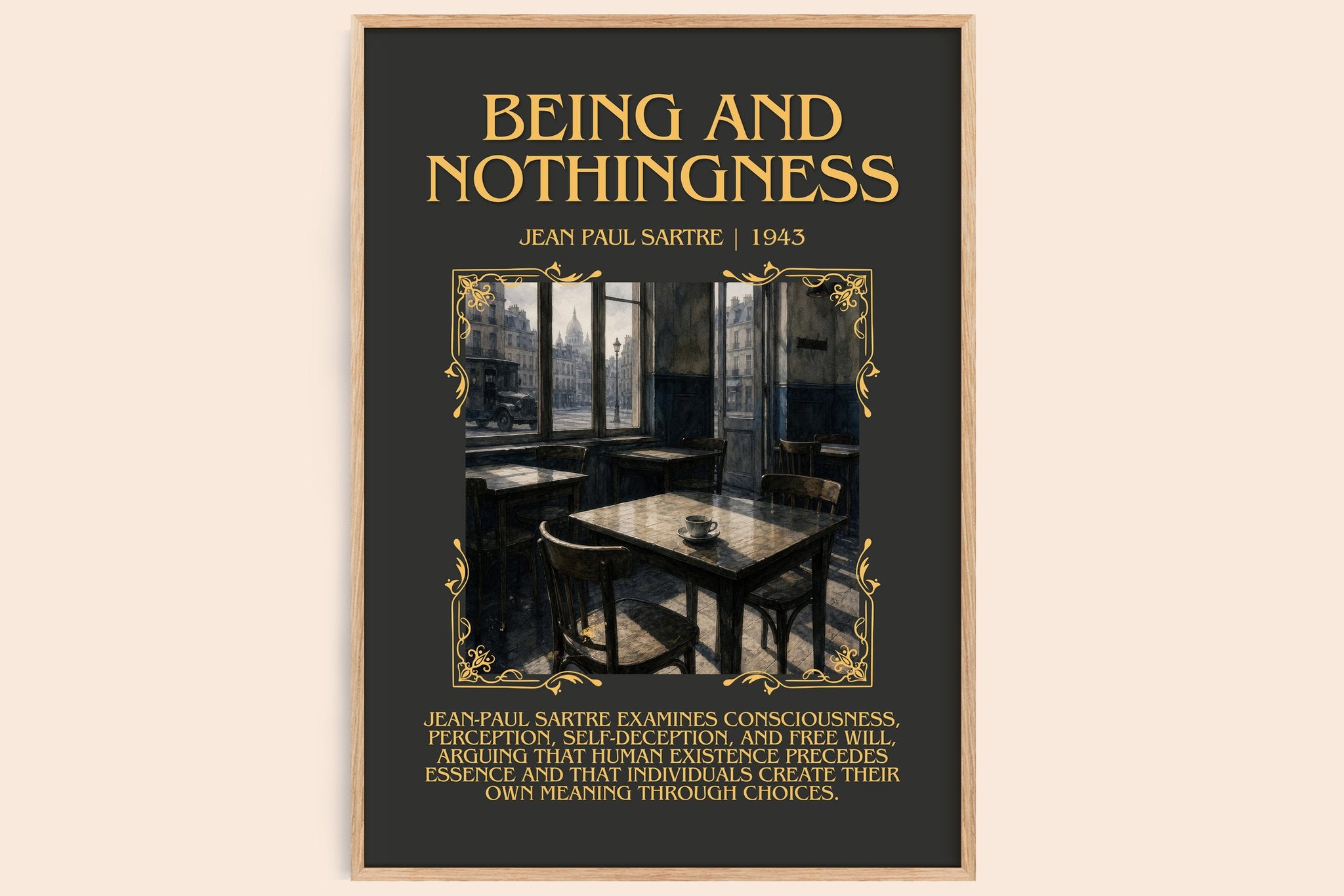 Being and Nothingness Minimalist Book Poster by Jean Paul Sartre