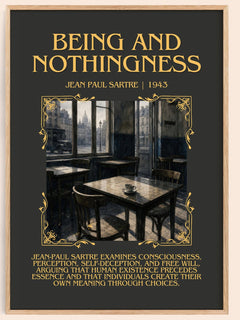 Being and Nothingness Minimalist Book Poster by Jean Paul Sartre – book poster