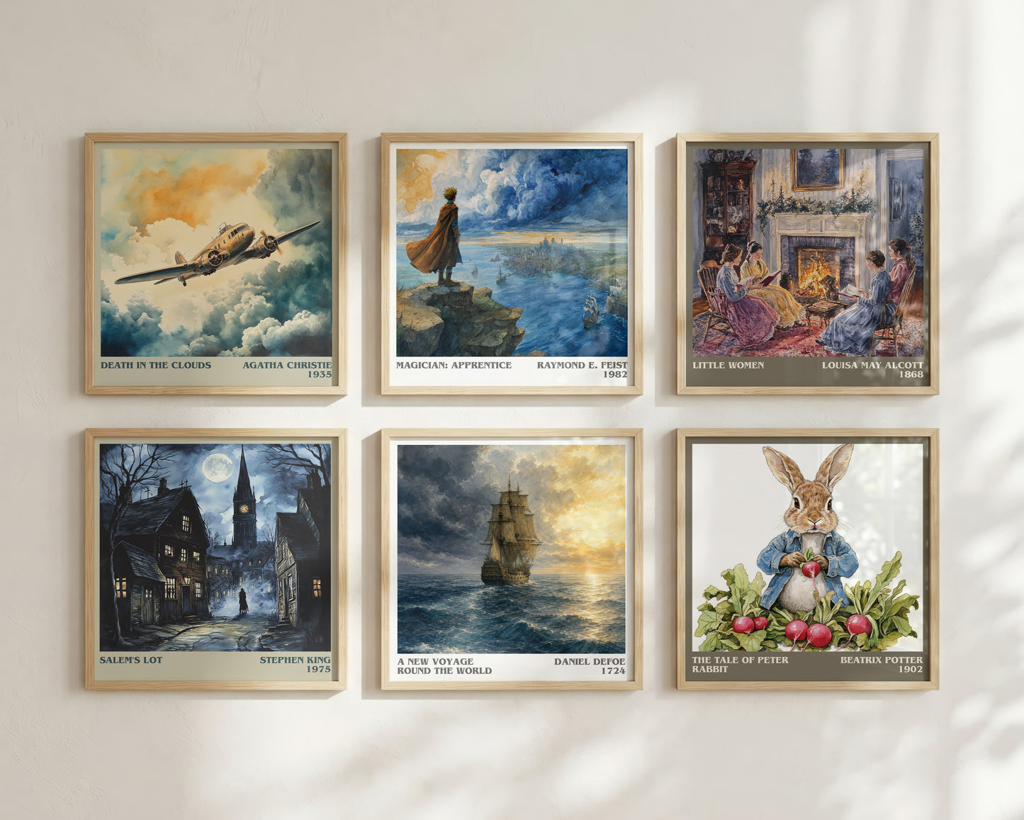 A New Voyage Round The World literary print framed by window – literary home decor