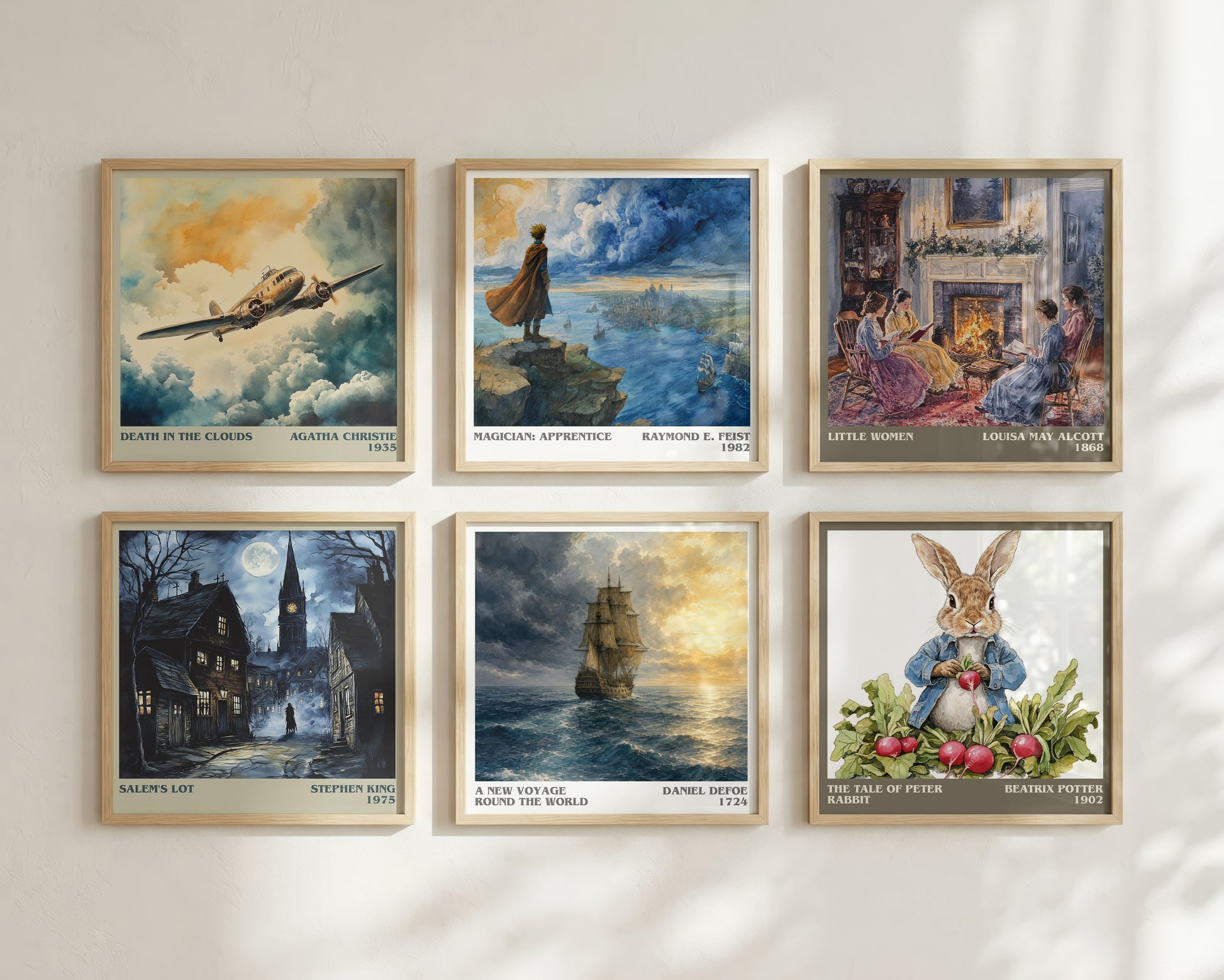 A New Voyage Round The World literary print framed by window – literary home decor