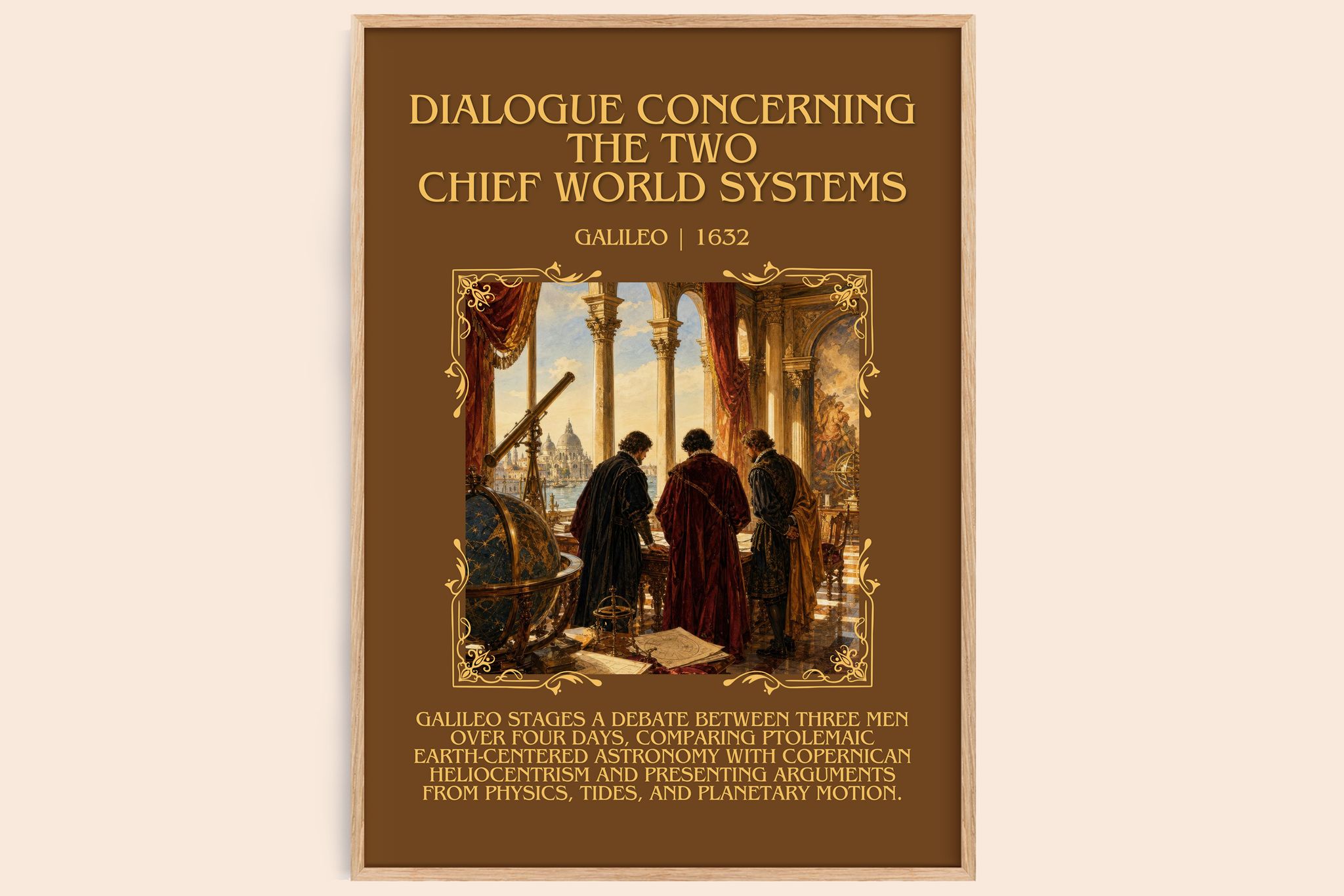 Dialogue Concerning the Two Chief World Systems Minimalist Book Poster by Galileo