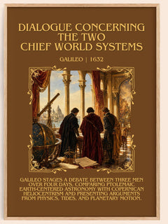 Dialogue Concerning the Two Chief World Systems Minimalist Book Poster by Galileo – book poster