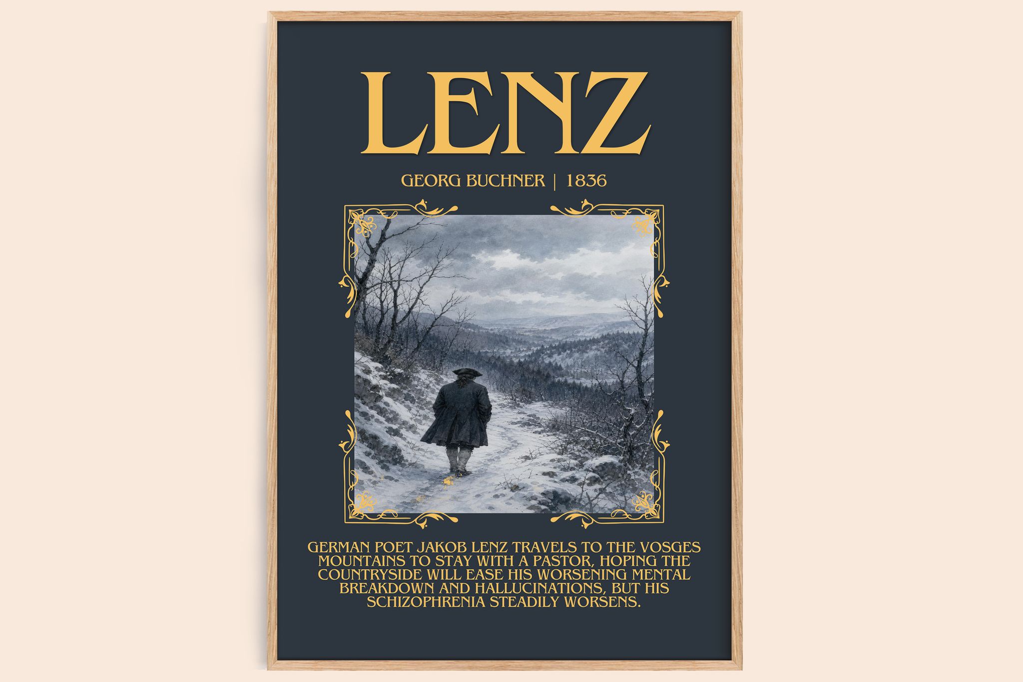 Lenz Minimalist Book Poster by Georg Buchner