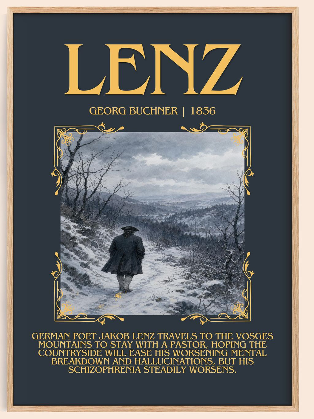 Lenz Minimalist Book Poster by Georg Buchner – book poster