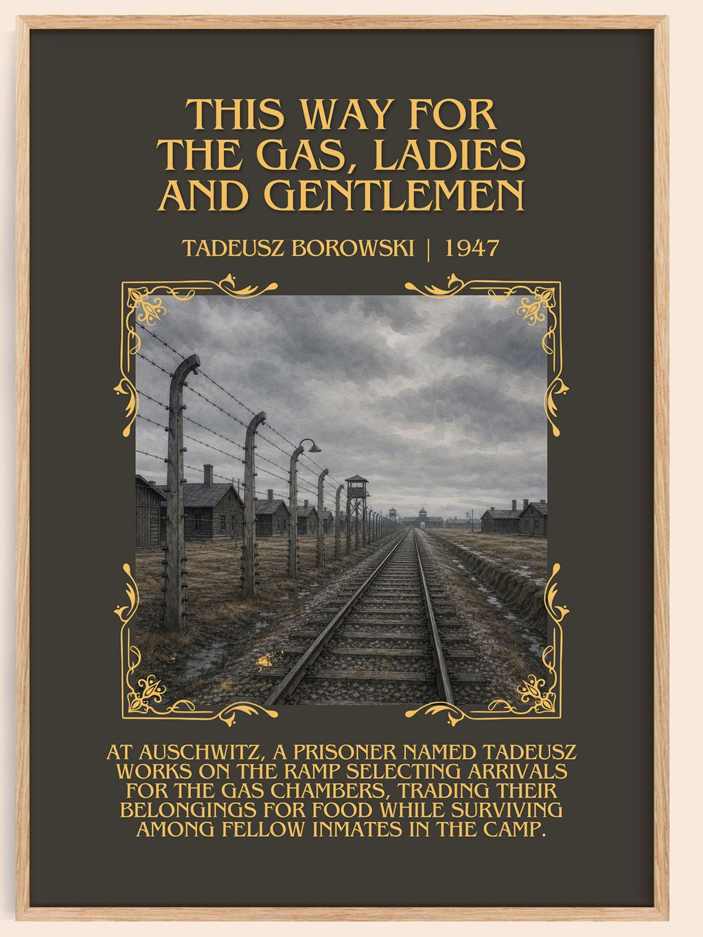 This Way for the Gas, Ladies and Gentlemen Minimalist Book Poster by Tadeusz Borowski – book poster