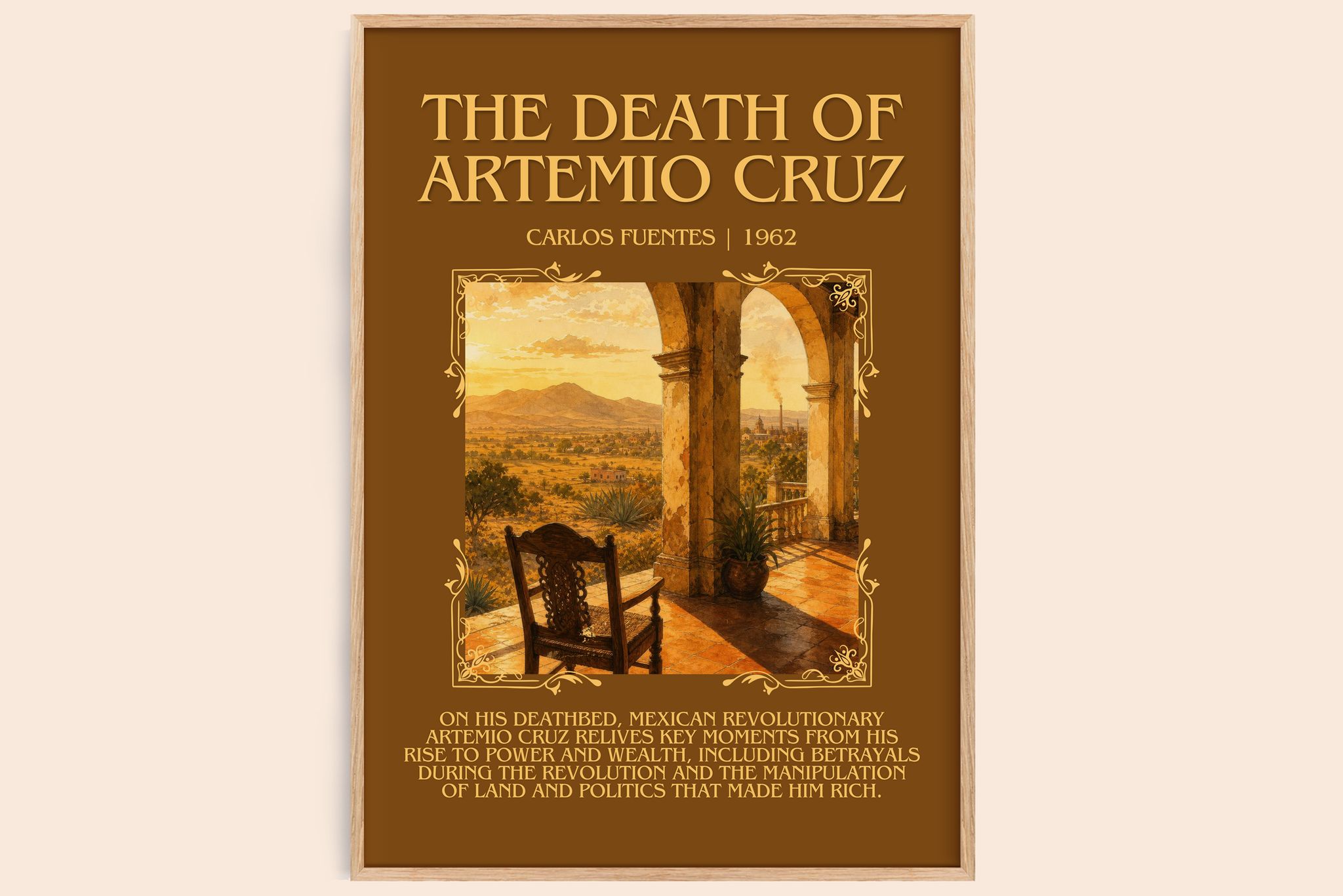 The Death of Artemio Cruz Minimalist Book Poster by Carlos Fuentes