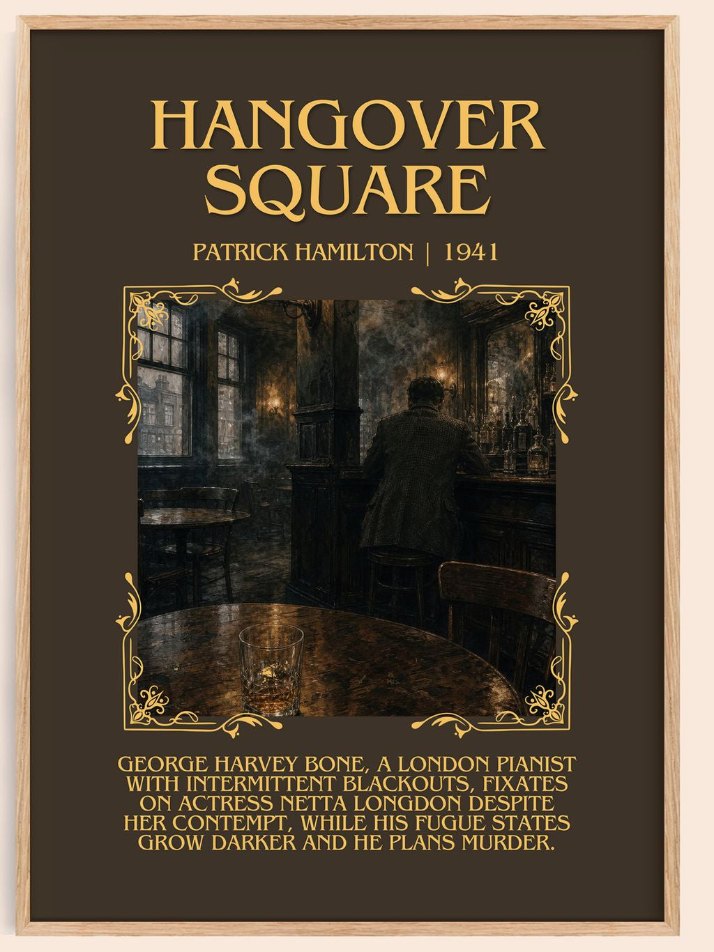 Hangover Square Minimalist Book Poster by Patrick Hamilton – book poster