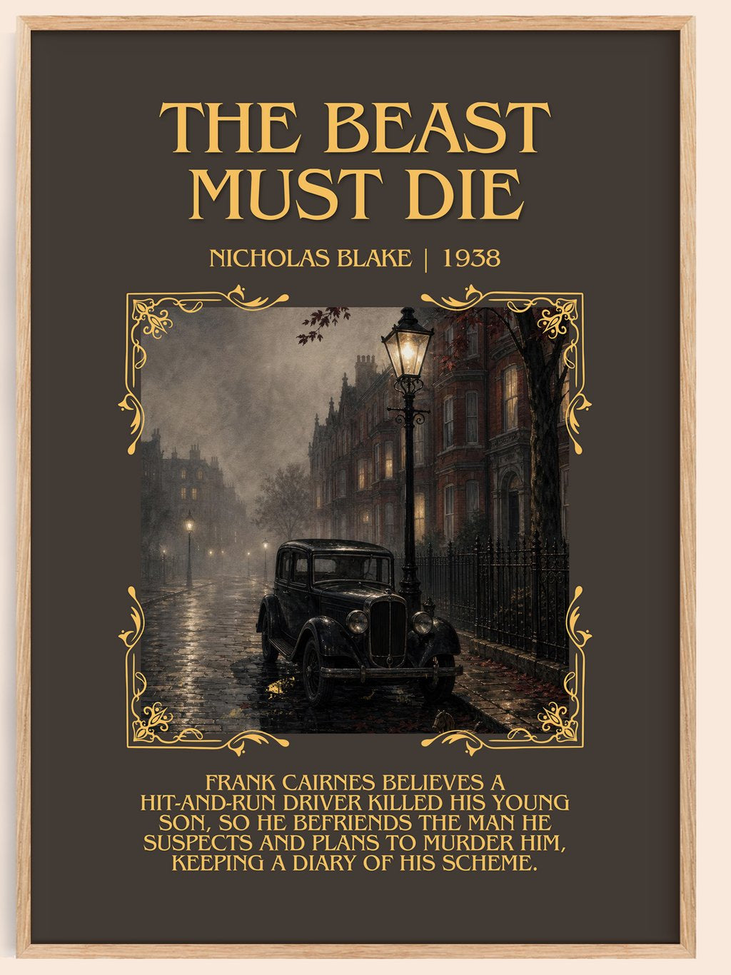 The Beast Must Die Minimalist Book Poster by Nicholas Blake – book poster