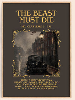 The Beast Must Die Minimalist Book Poster by Nicholas Blake – book poster