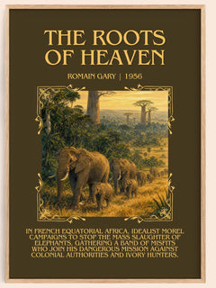 The Roots of Heaven Minimalist Book Poster by Romain Gary – book poster