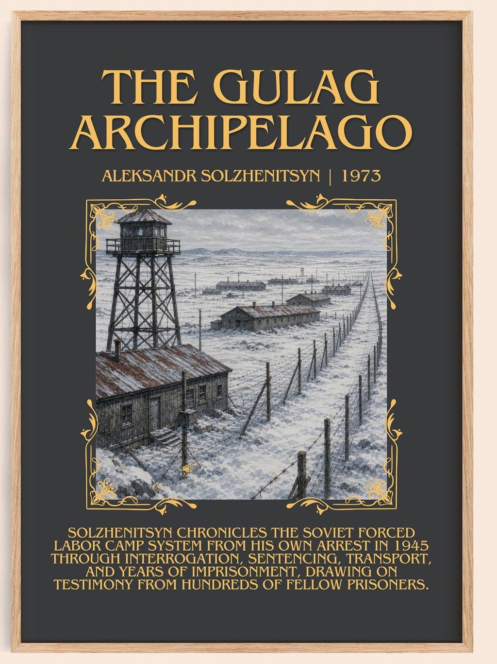 The Gulag Archipelago Minimalist Book Poster by Aleksandr Solzhenitsyn – book poster