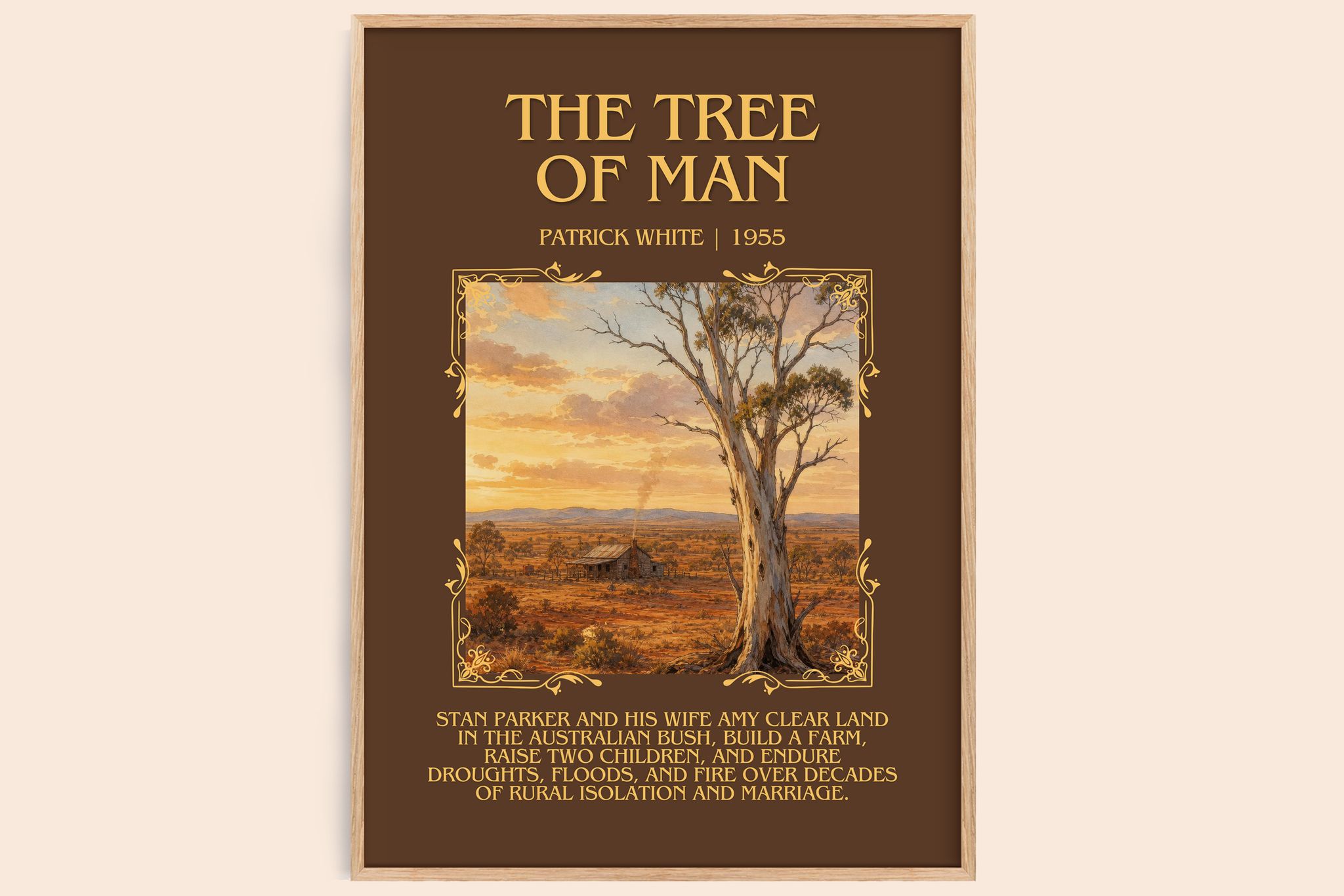 The Tree of Man Minimalist Book Poster by Patrick White