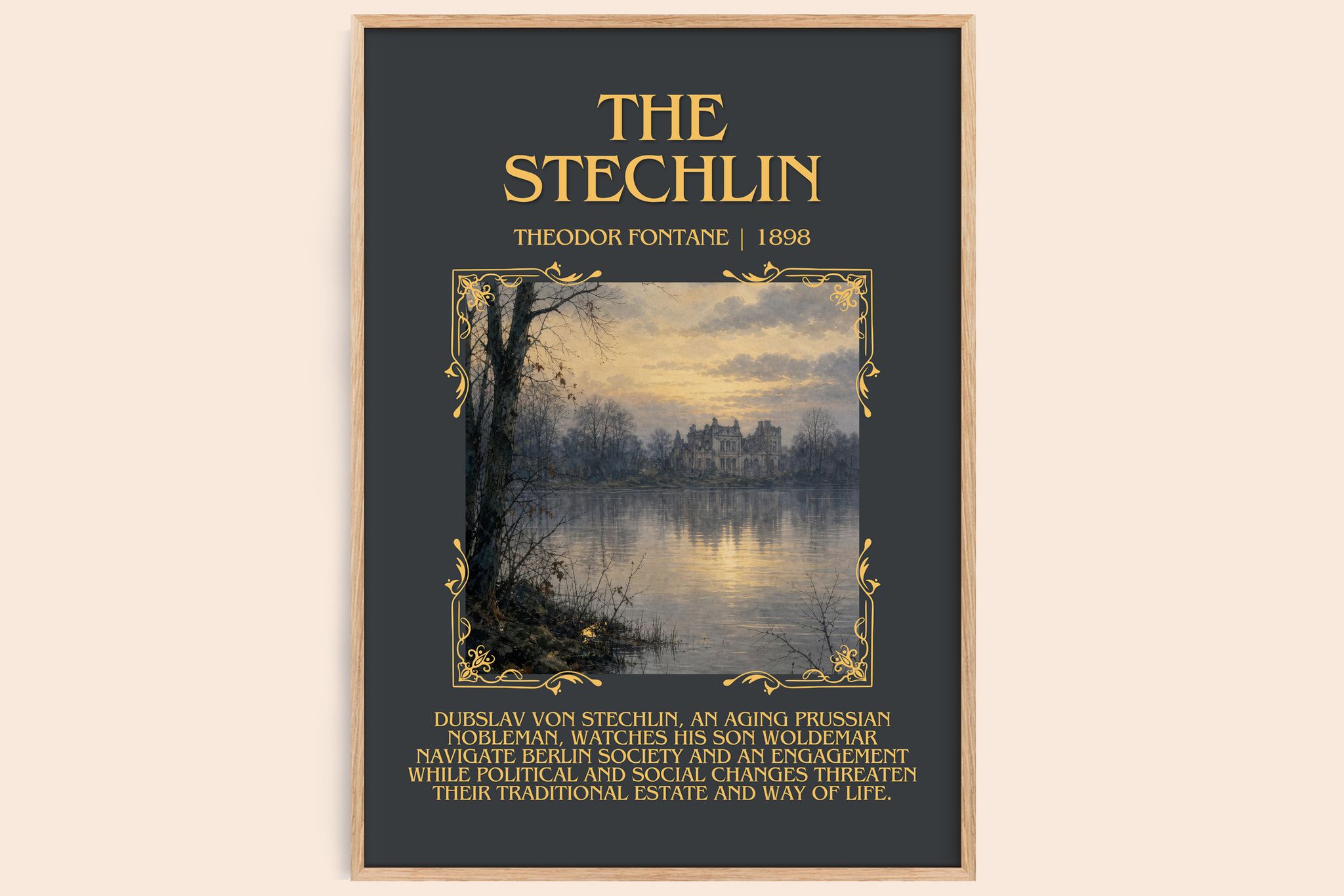 The Stechlin Minimalist Book Poster by Theodor Fontane