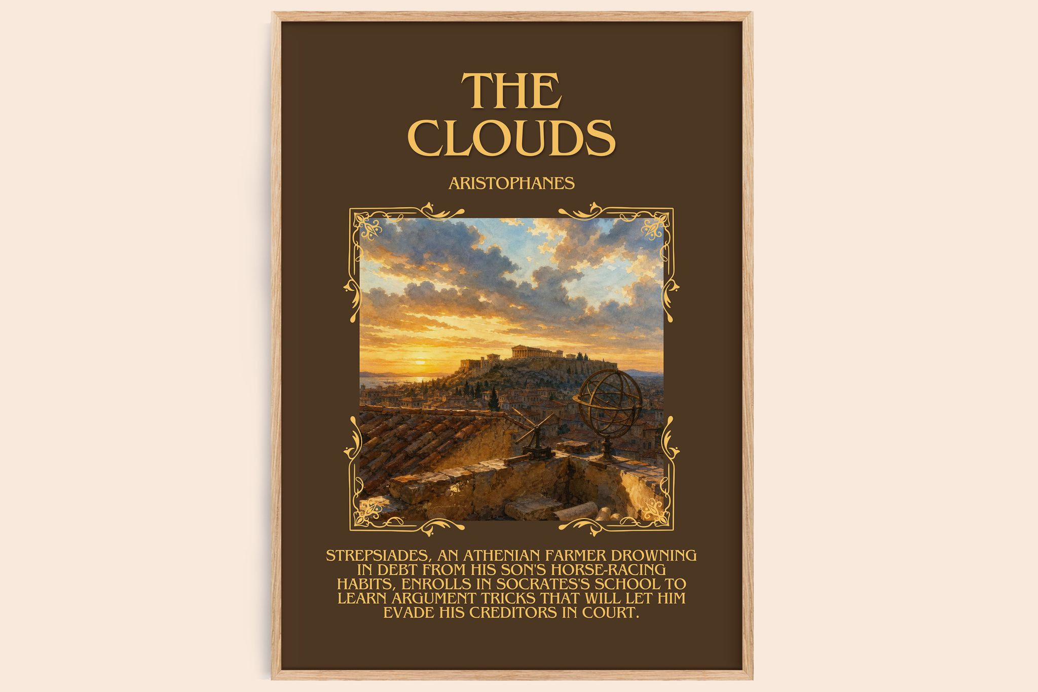 The Clouds Minimalist Book Poster by Aristophanes