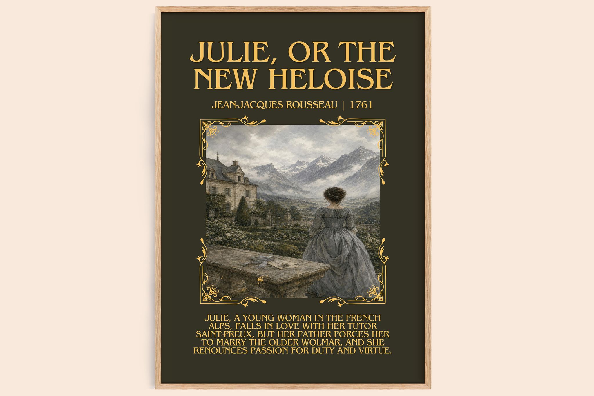 Julie, or the New Heloise Minimalist Book Poster by J. Rousseau