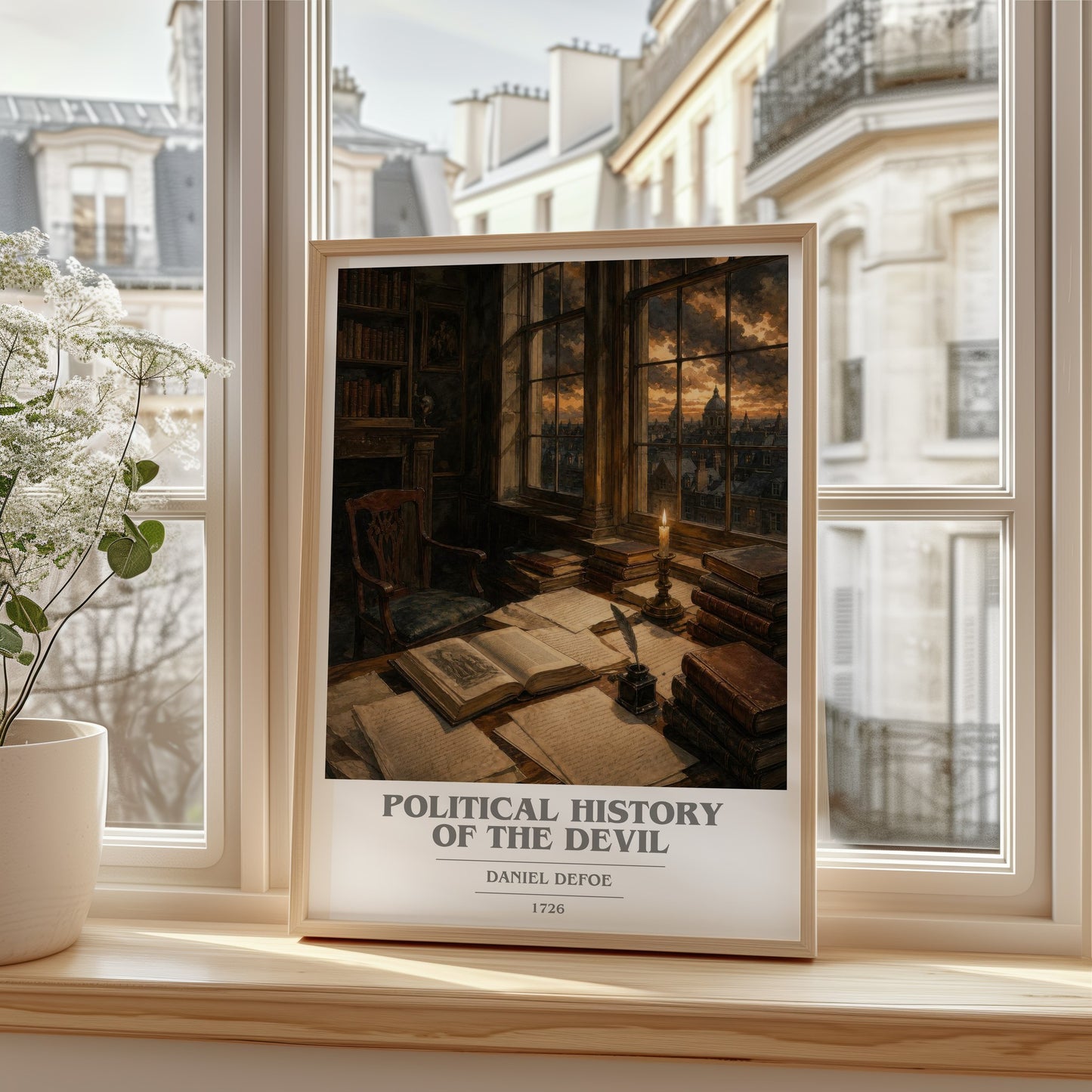 Political History Of The Devil book cover poster colour and style options – Daniel Defoe book art