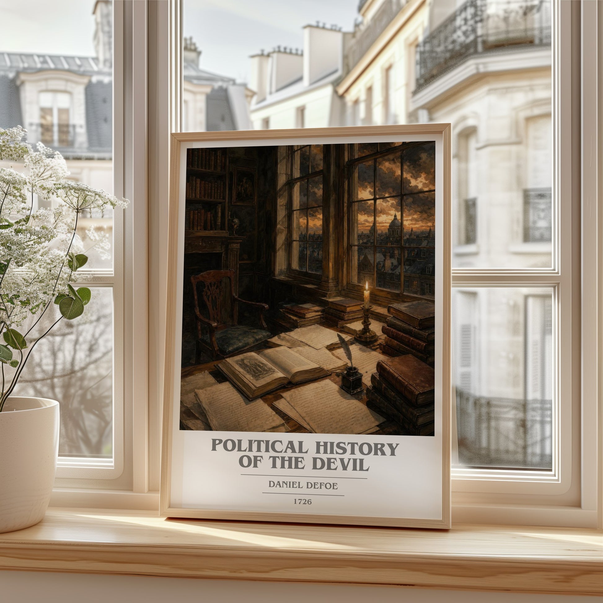 Political History Of The Devil book cover poster colour and style options – Daniel Defoe book art