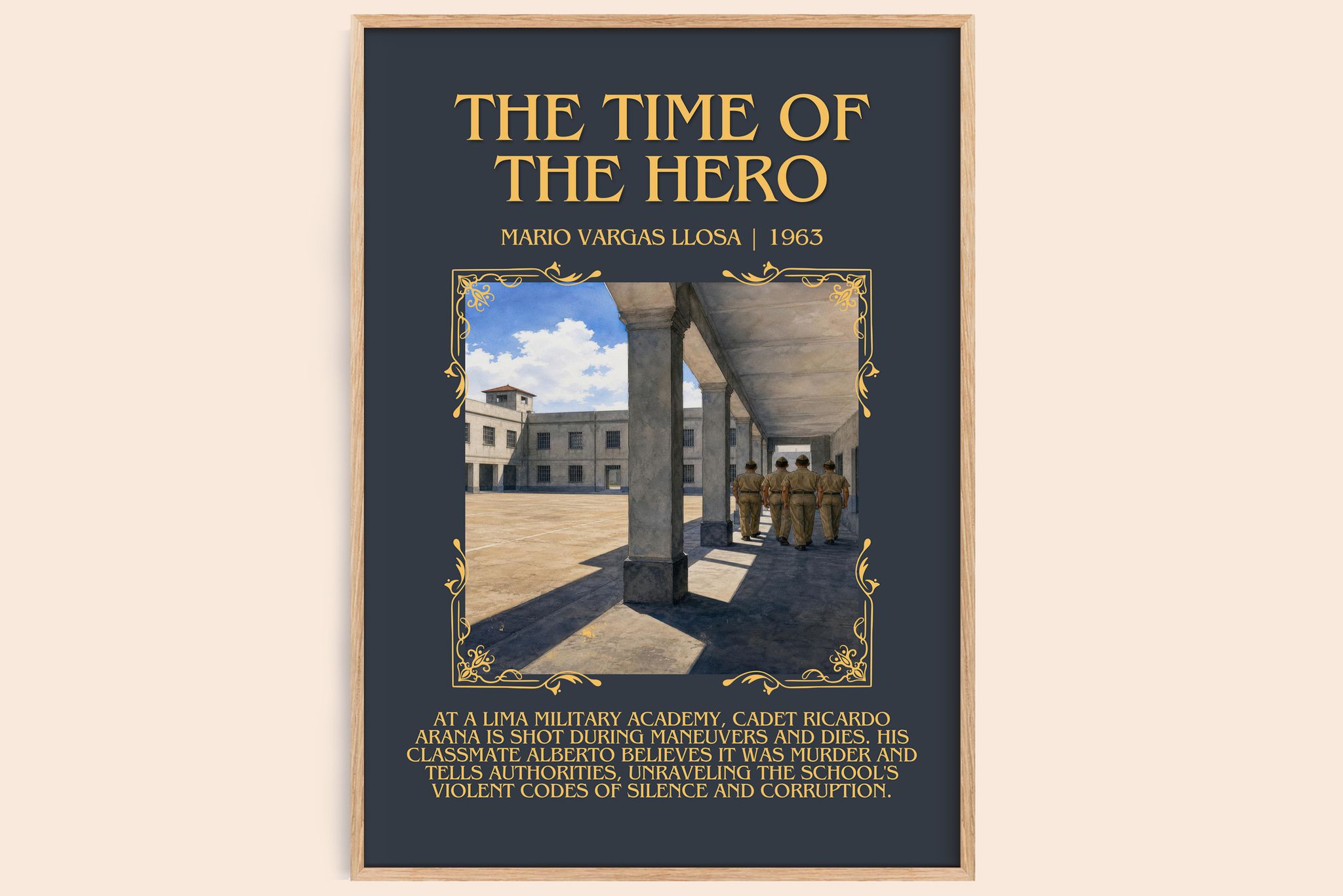 The Time of the Hero Minimalist Book Poster by Mario Vargas Llosa