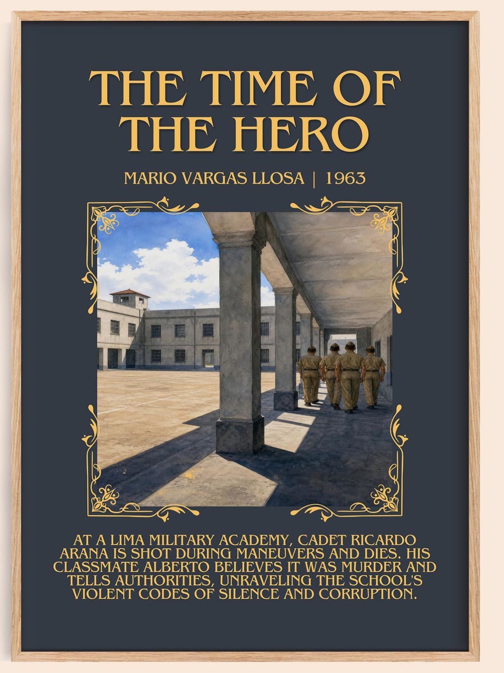 The Time of the Hero Minimalist Book Poster by Mario Vargas Llosa – book poster