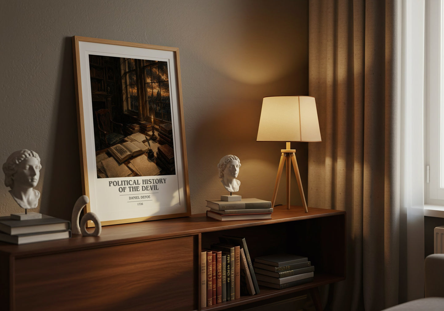 Political History Of The Devil book cover book poster framed on wall – non fiction wall art
