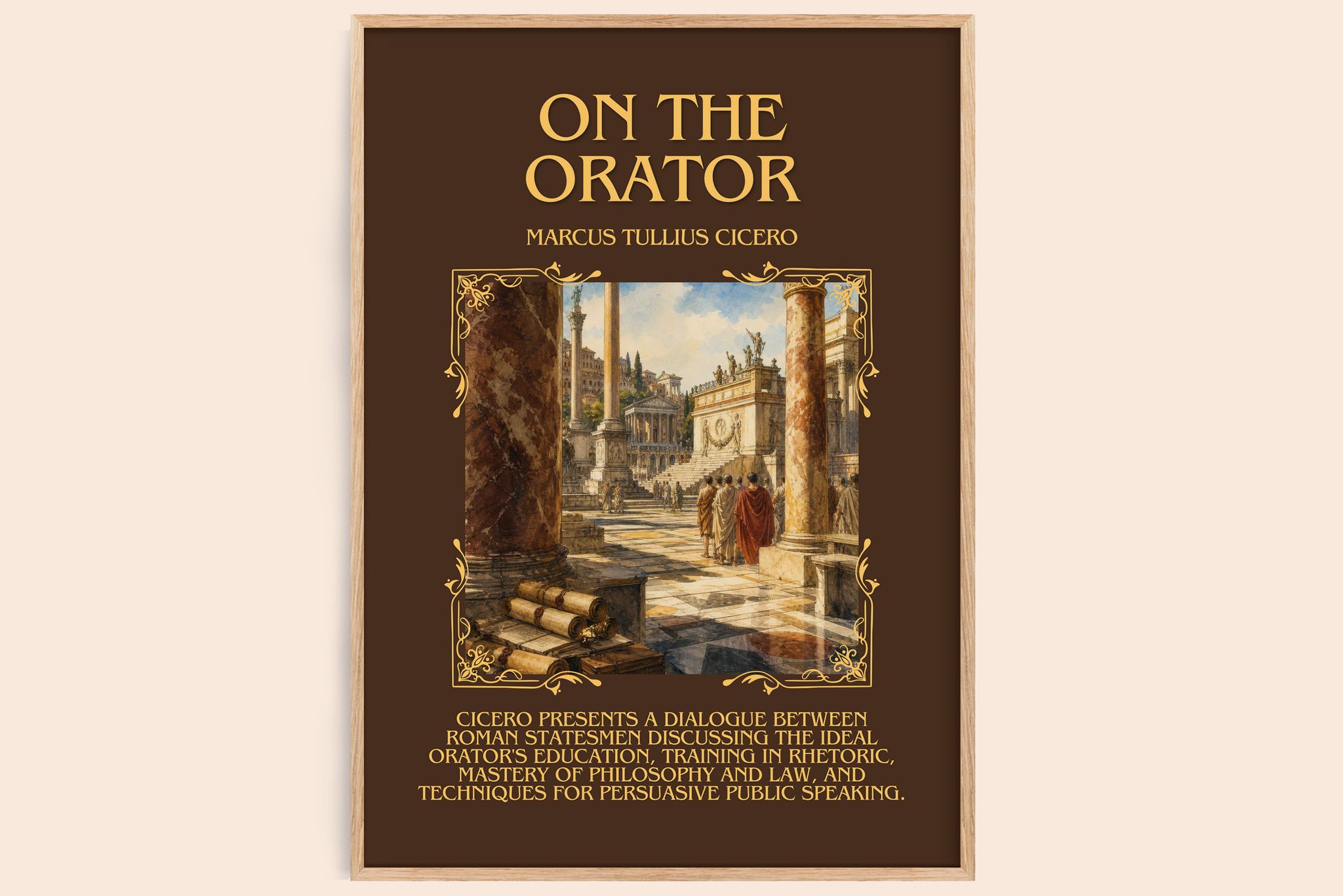 On The Orator Minimalist Book Poster by Marcus Tullius Cicero