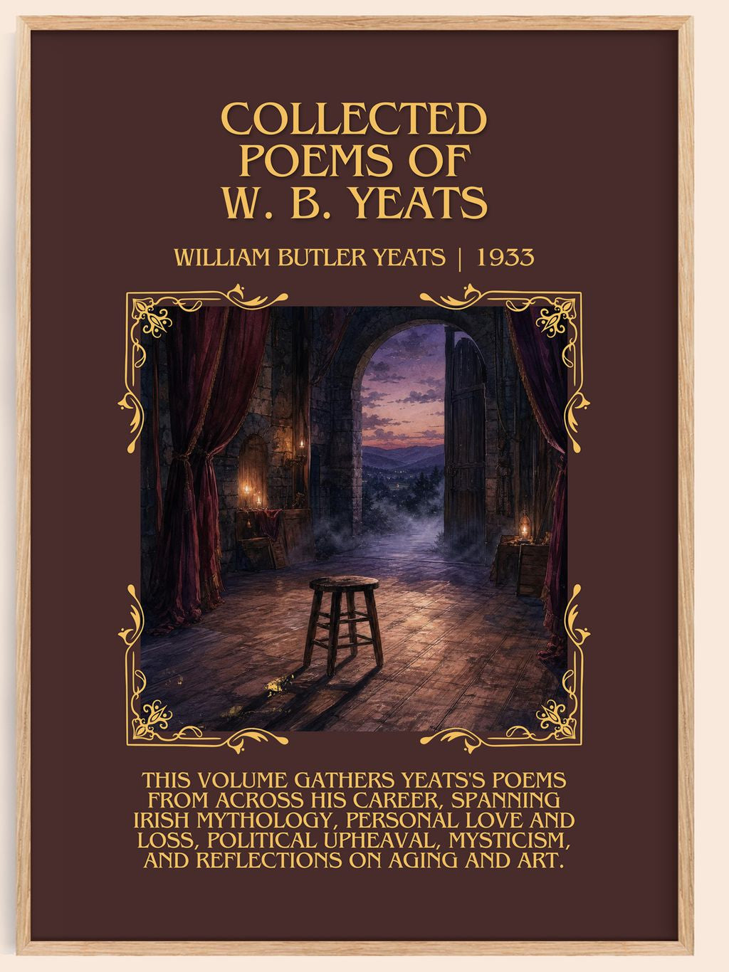 Collected Poems of W. B. Yeats Minimalist Book Poster by W. Yeats – book poster