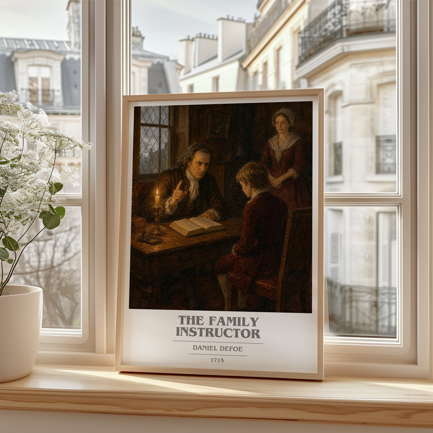 The Family Instructor book cover poster colour and style options – Daniel Defoe book art