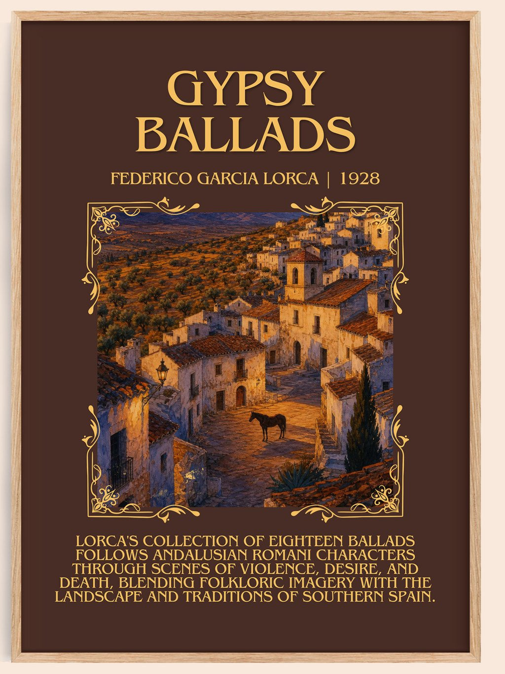 Gypsy Ballads Minimalist Book Poster by Federico García Lorca – book poster
