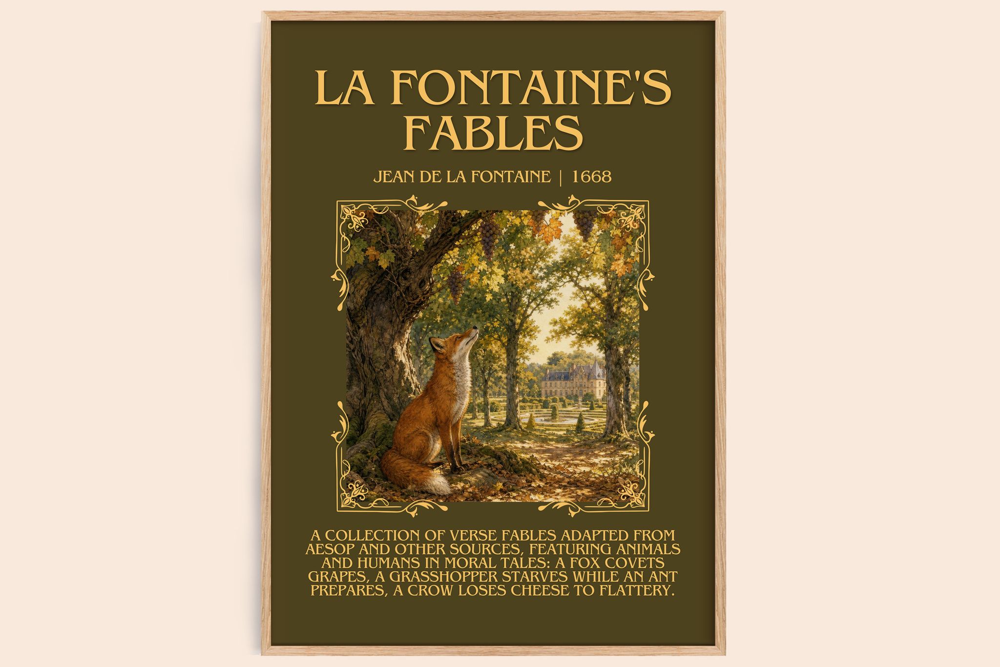 La Fontaine's Fables Minimalist Book Poster by Jean de La Fontaine