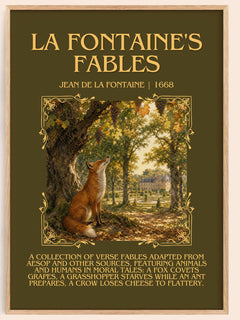La Fontaine's Fables Minimalist Book Poster by Jean de La Fontaine – book poster
