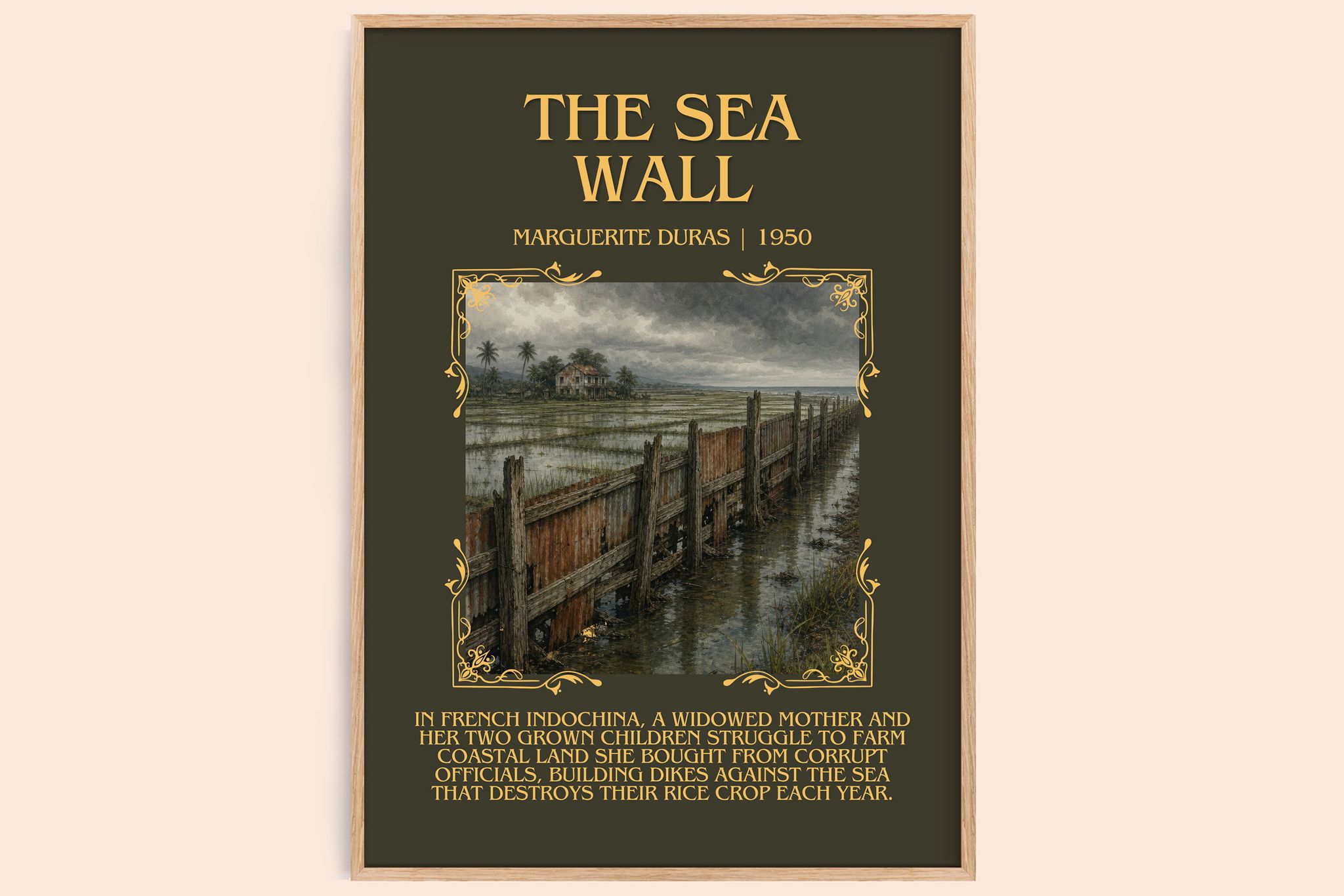 The Sea Wall Minimalist Book Poster by Marguerite Duras