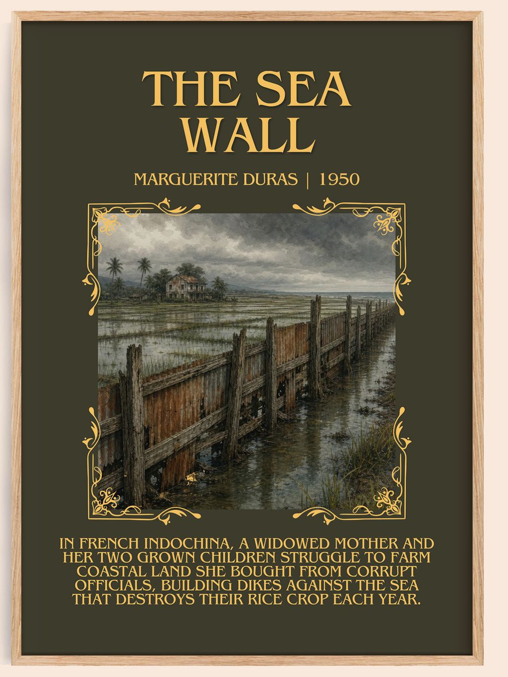 The Sea Wall Minimalist Book Poster by Marguerite Duras – book poster