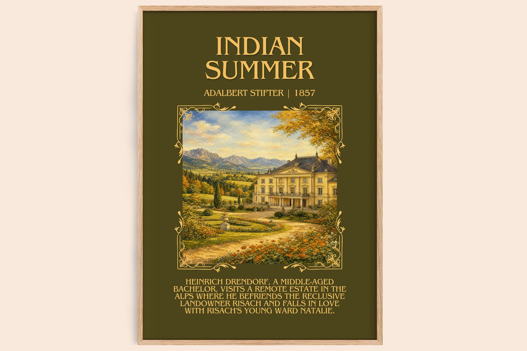 Indian Summer Minimalist Book Poster by Adalbert Stifter