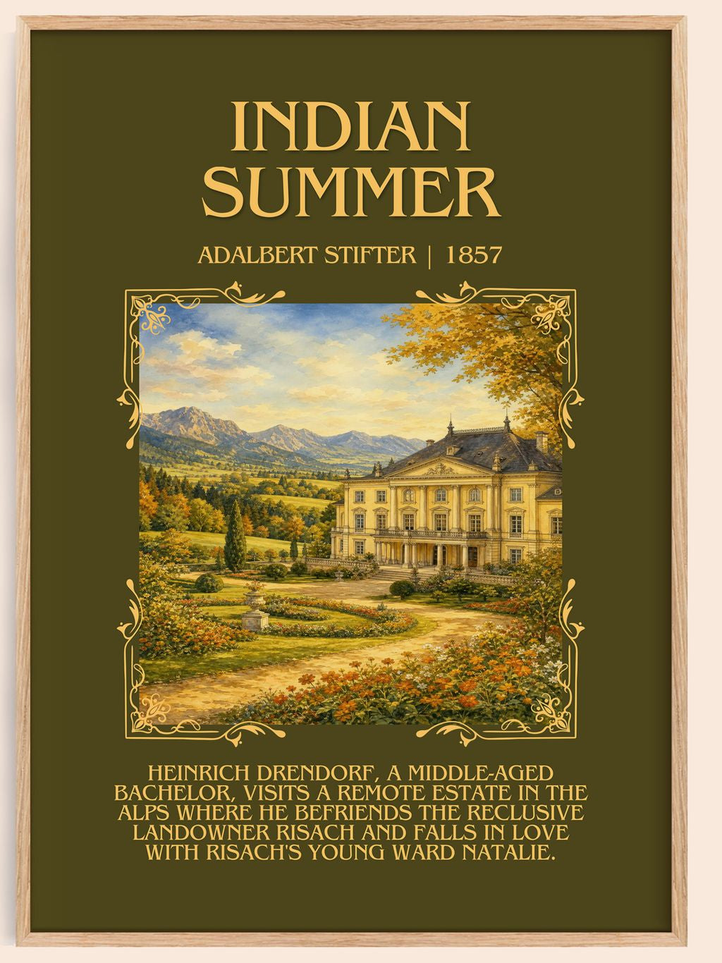 Indian Summer Minimalist Book Poster by Adalbert Stifter – book poster