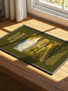 Indian Summer Minimalist Book Poster by Adalbert Stifter – print on a sunlit desk