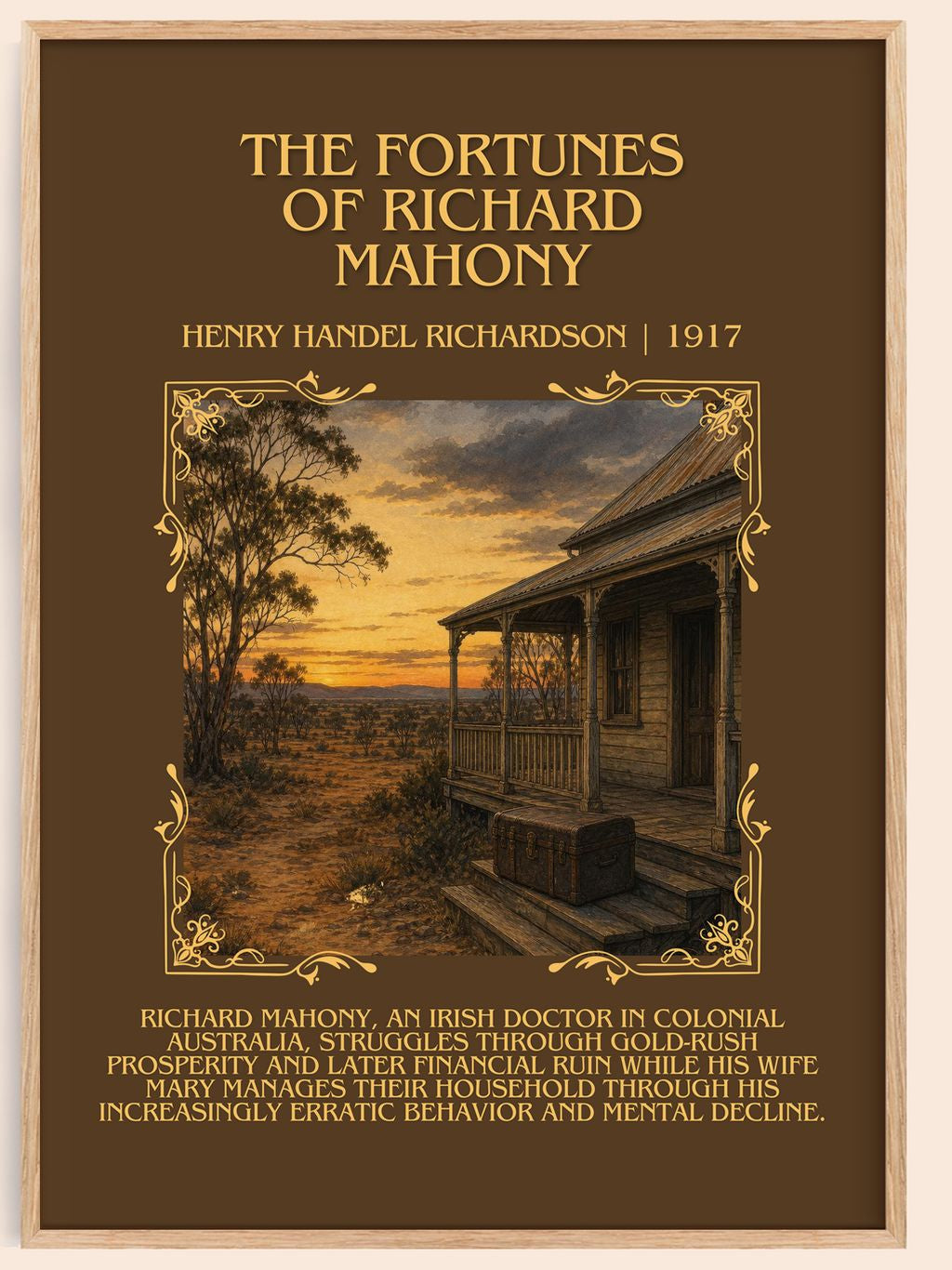 Fortunes Of Richard Mahony Minimalist Book Poster by H. Richardson – book poster