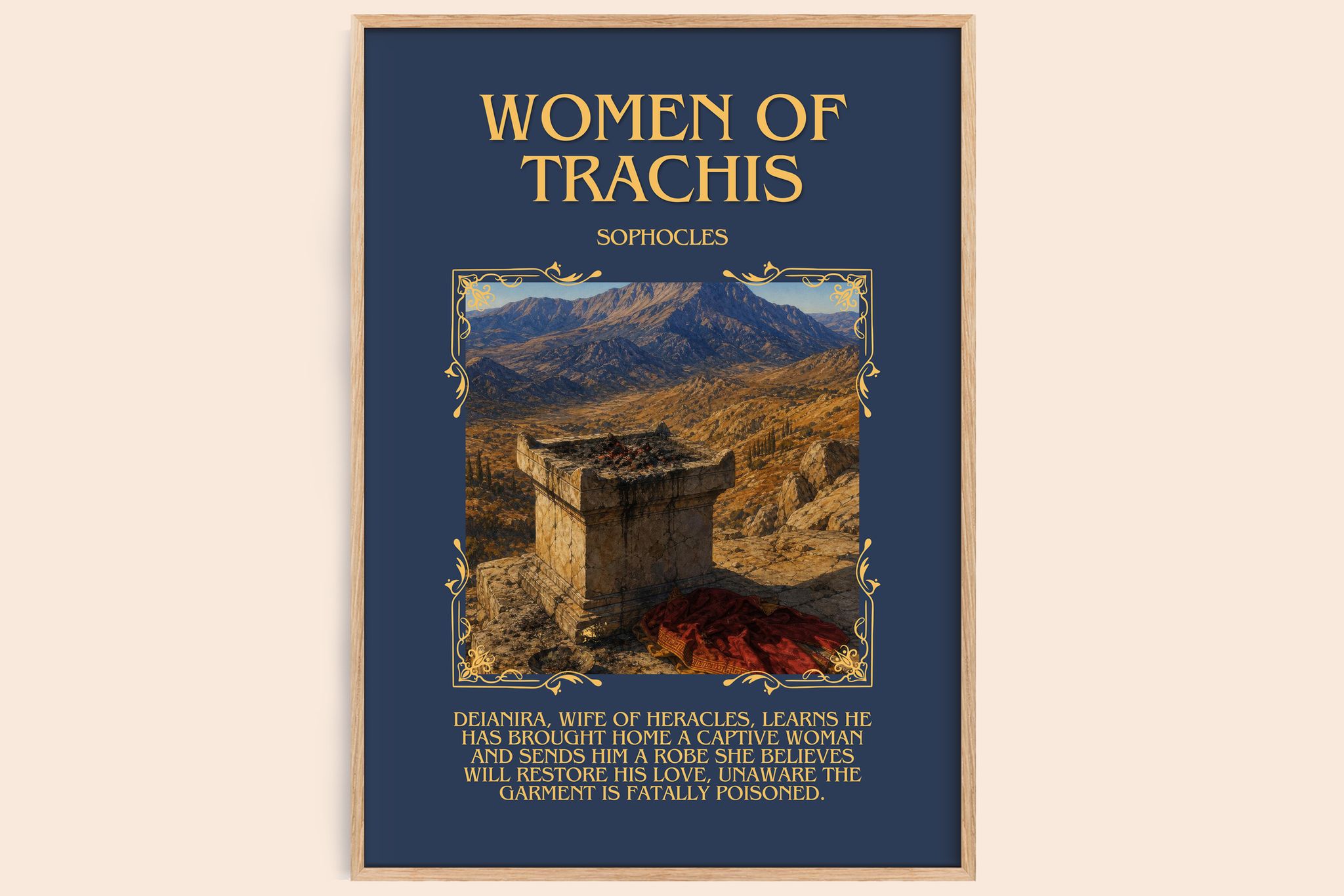 Women of Trachis Minimalist Book Poster by Sophocles