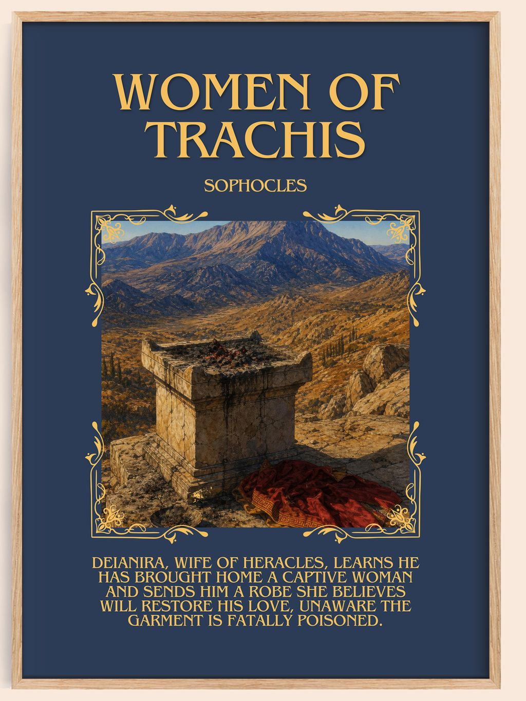 Women of Trachis Minimalist Book Poster by Sophocles – book poster