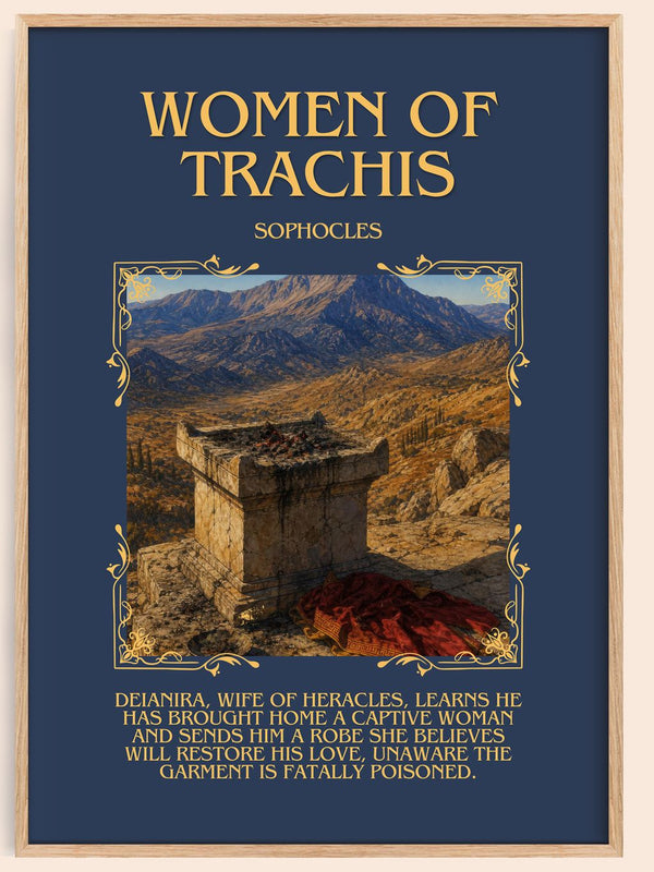 Women of Trachis Minimalist Book Poster by Sophocles – book poster
