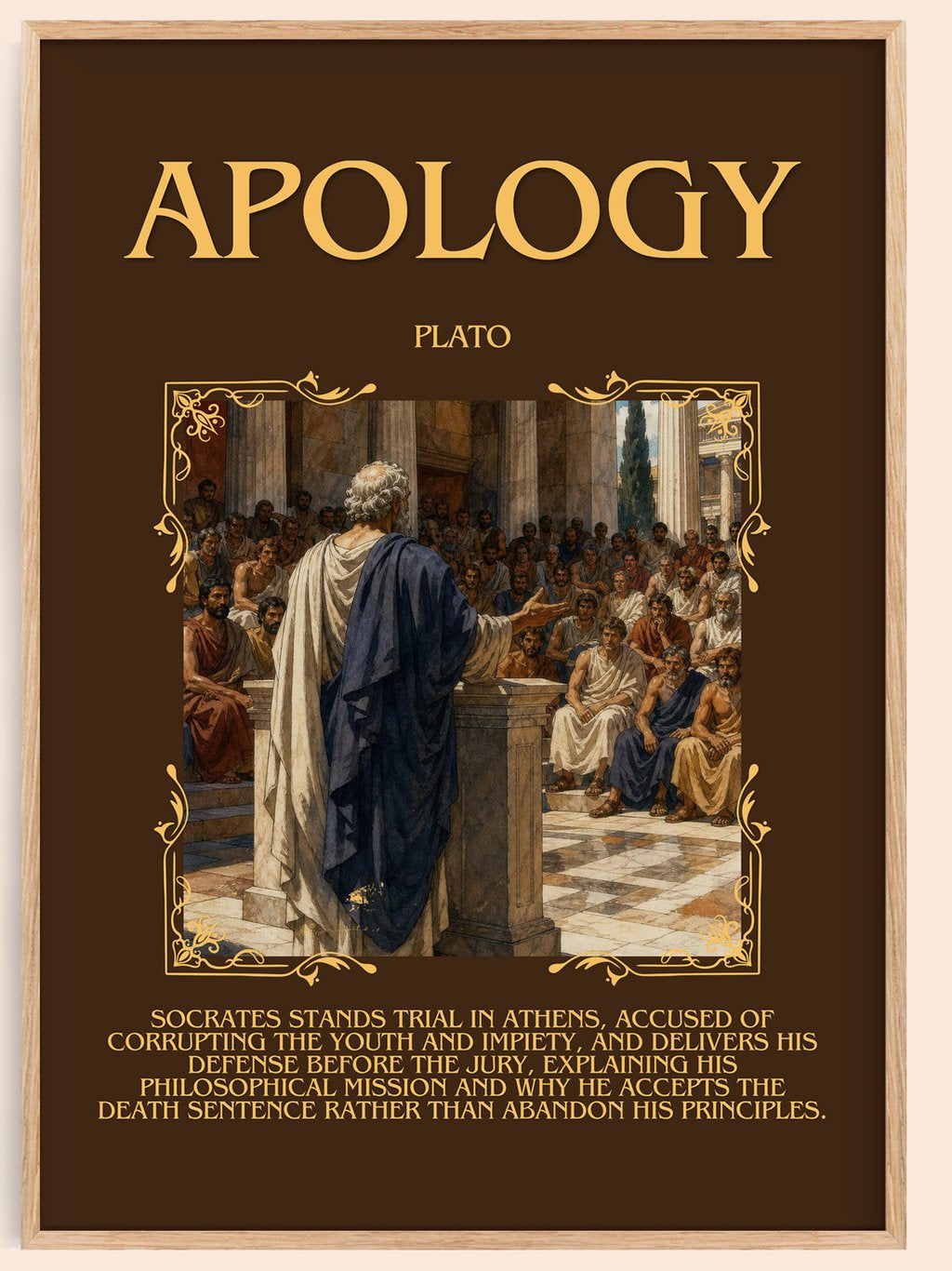 Apology Minimalist Book Poster by Plato – book poster