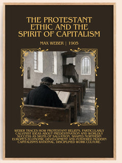 The Protestant Ethic and the Spirit of Capitalism Minimalist Book Poster by Max Weber – book poster