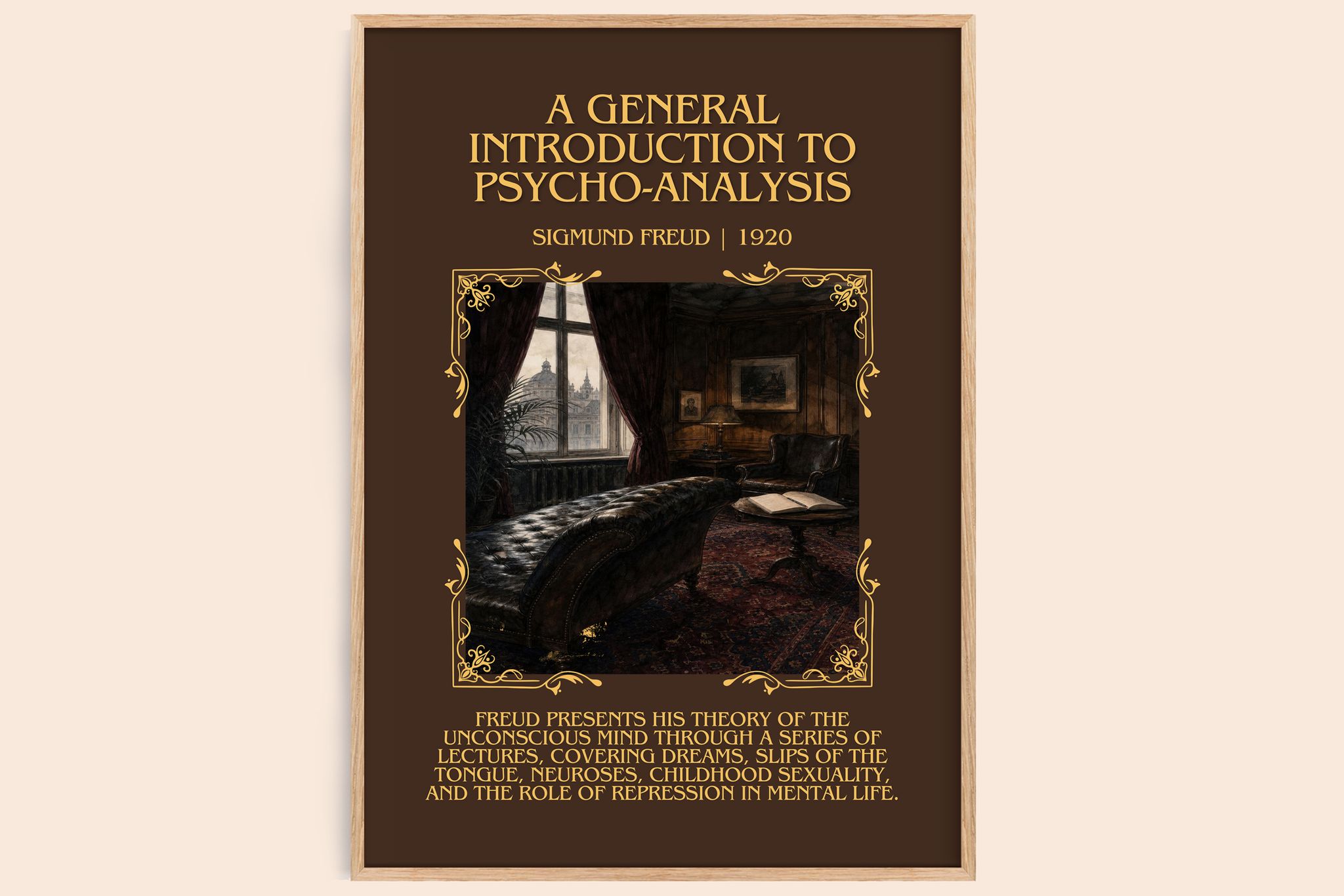 A General Introduction to Psycho-Analysis Minimalist Book Poster by Sigmund Freud