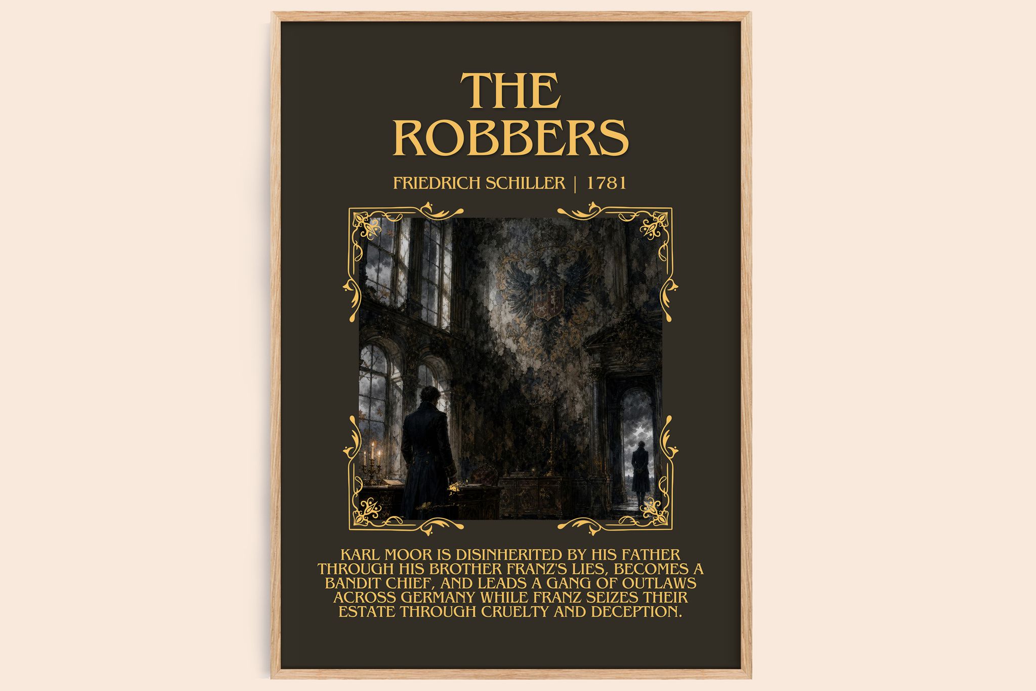 The Robbers Minimalist Book Poster by Friedrich Schiller