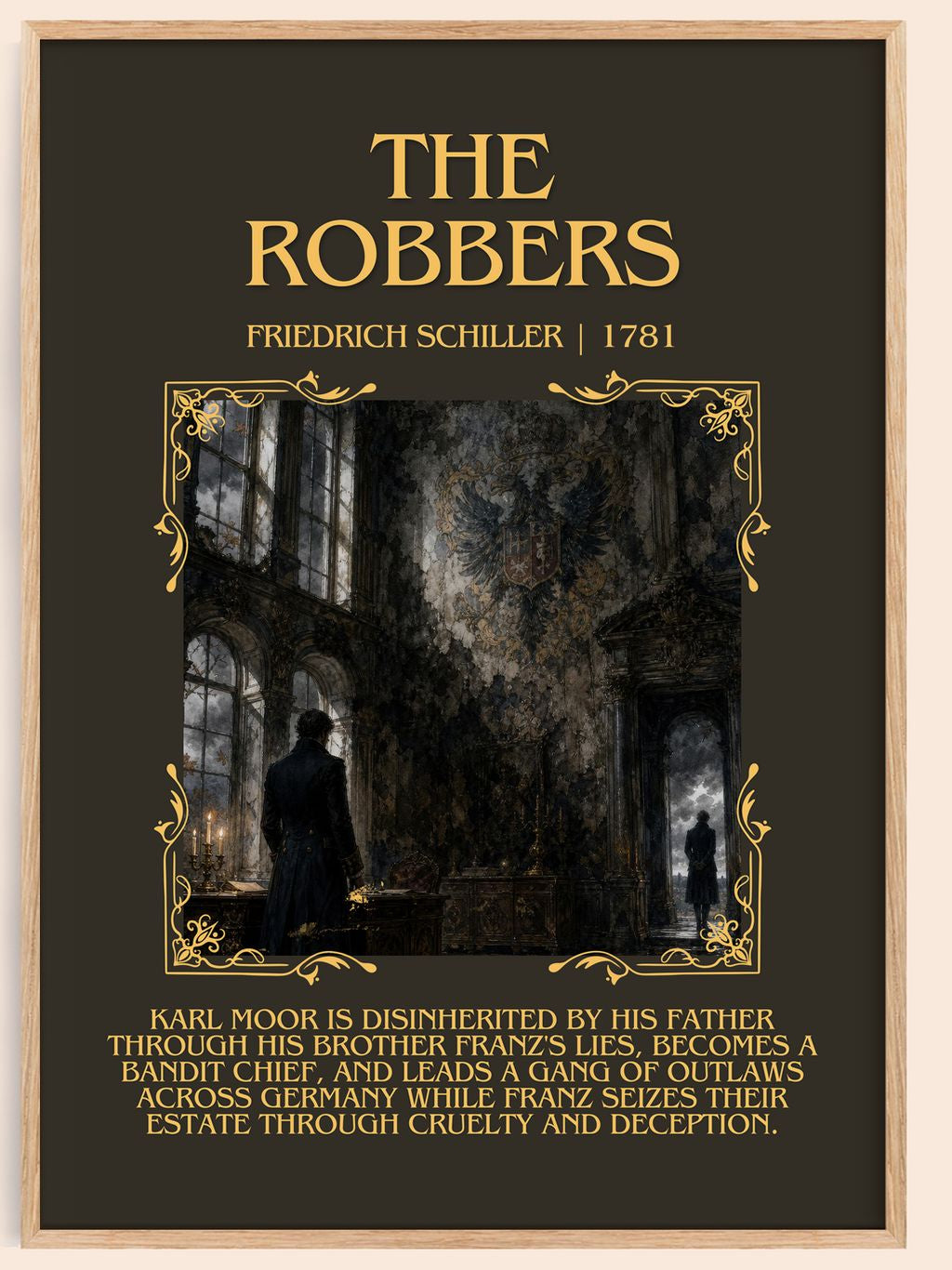 The Robbers Minimalist Book Poster by Friedrich Schiller – book poster