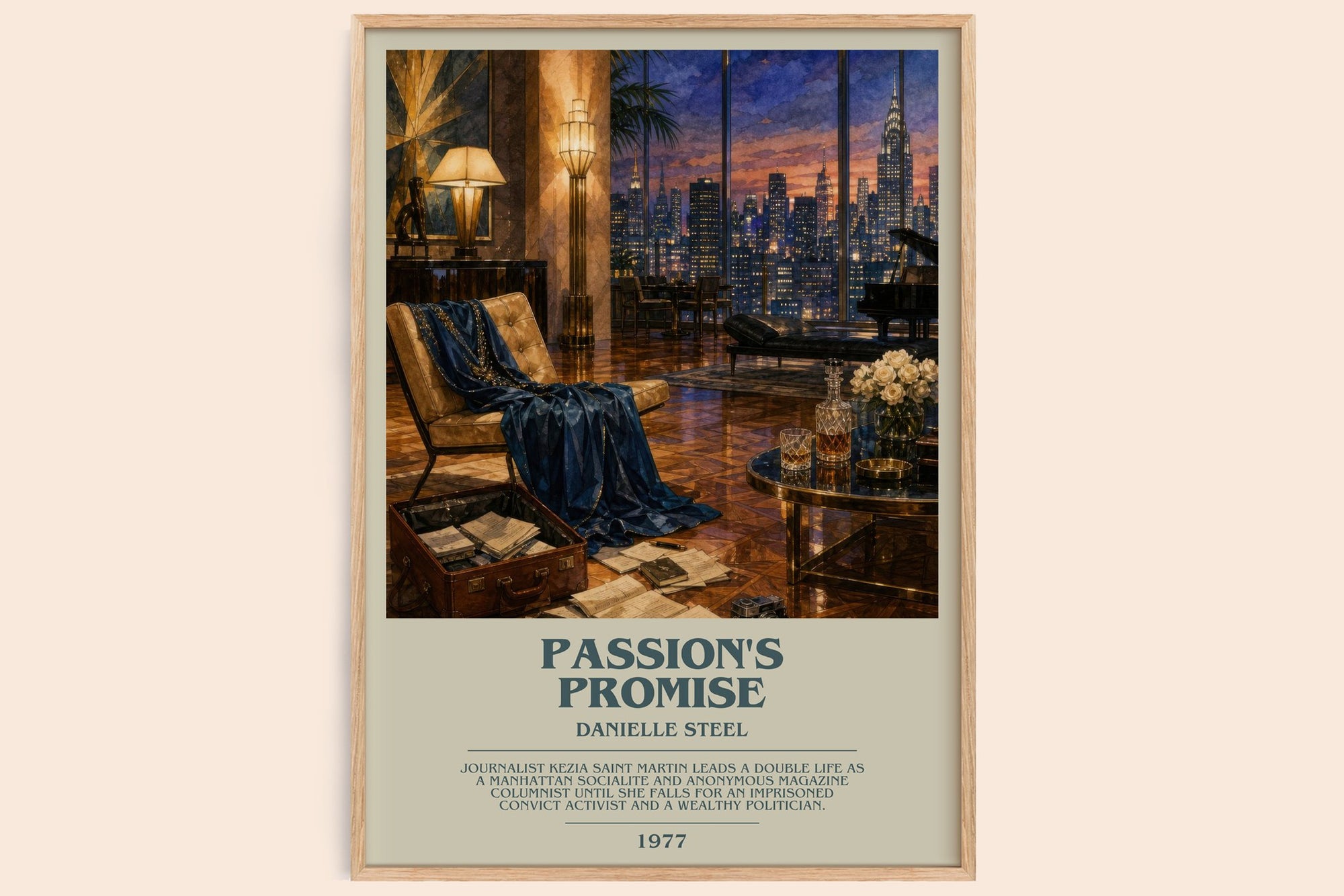 Passion'S Promise bookish book poster by Danielle Steel – framed literary art print