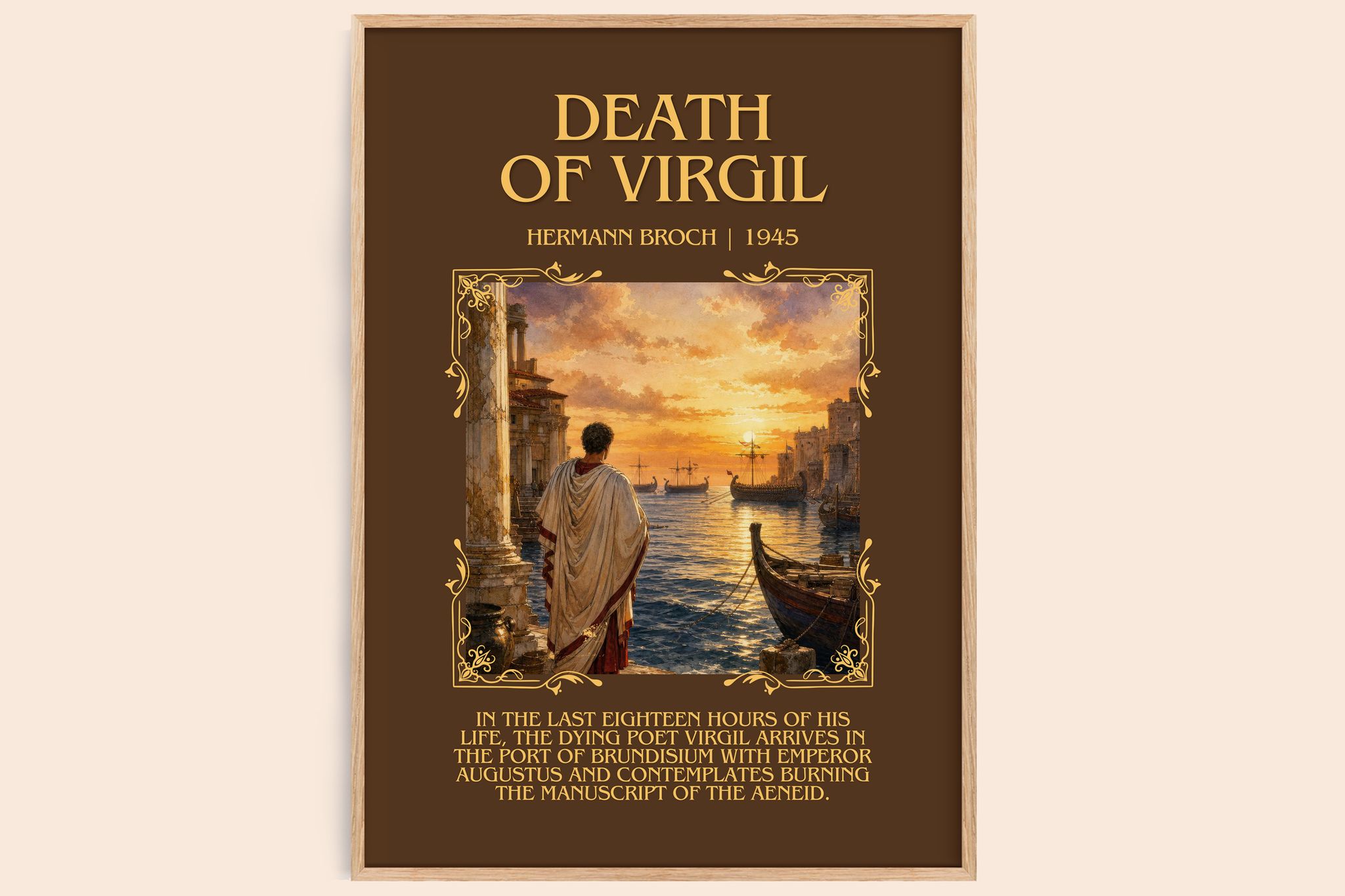 Death of Virgil Minimalist Book Poster by Hermann Broch